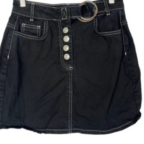 BDG Black Denim Skirt with Stitch Detail Urban Outfitters size small - Picture 2 of 7